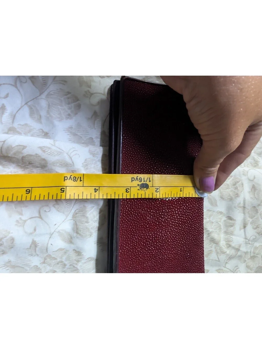 Genuine Stingray Leather Long Wallet with Multiple Card Slots